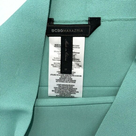 BCBG Bandage Skirt Womens Medium Maxazaria Bodycon Green Stretch Knit Tight Y2K - Picture 5 of 8